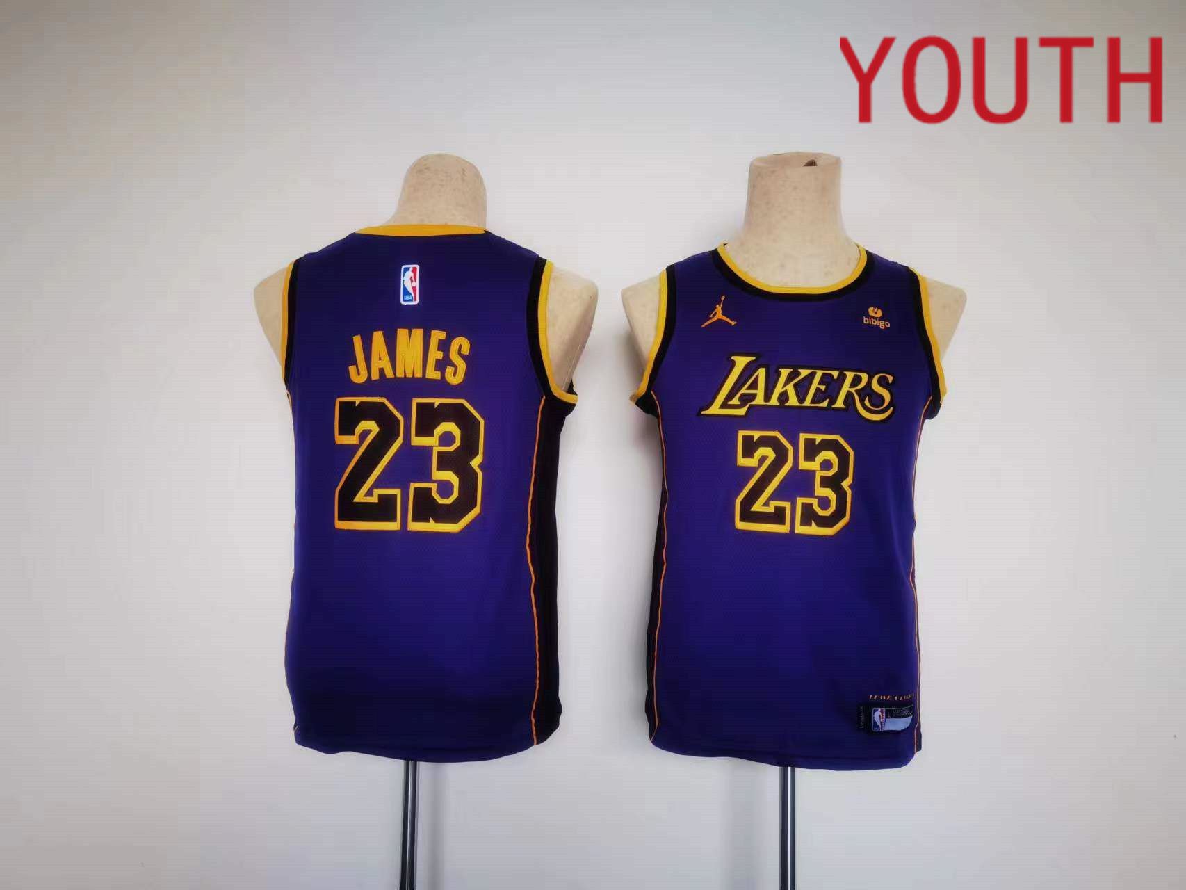 Youth Los Angeles Lakers #23 James Jordan Brand Purple 2023 Swingman NBA Jersey->memphis grizzlies->NBA Jersey